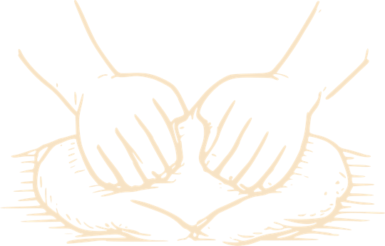 Hands kneading dough illustration