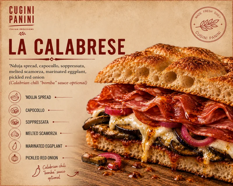 La Calabrese on schiacciata bread