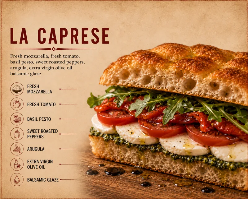 La Caprese on schiacciata bread