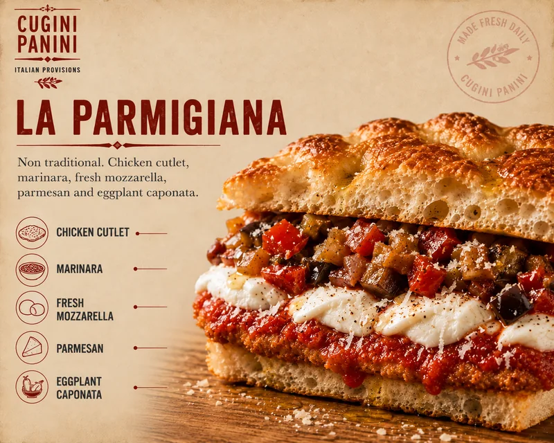 La Parmigiana on schiacciata bread