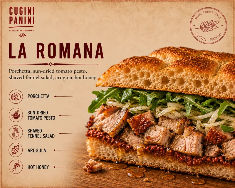 La Romana on schiacciata bread