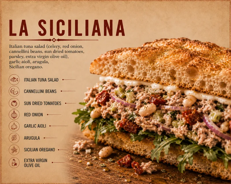 La Siciliana on schiacciata bread